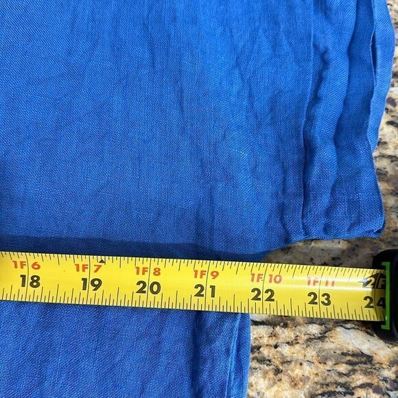 Terzo Millennio 100% Linen Tunic Top Blouse Eyelet Hem In Blue Size L - Picture 7 of 8